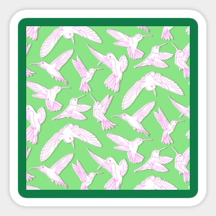 Green Riso Hummingbirds Sticker